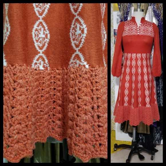 Sweet Vintage Knit Sweater Dress - Picture 4 of 5